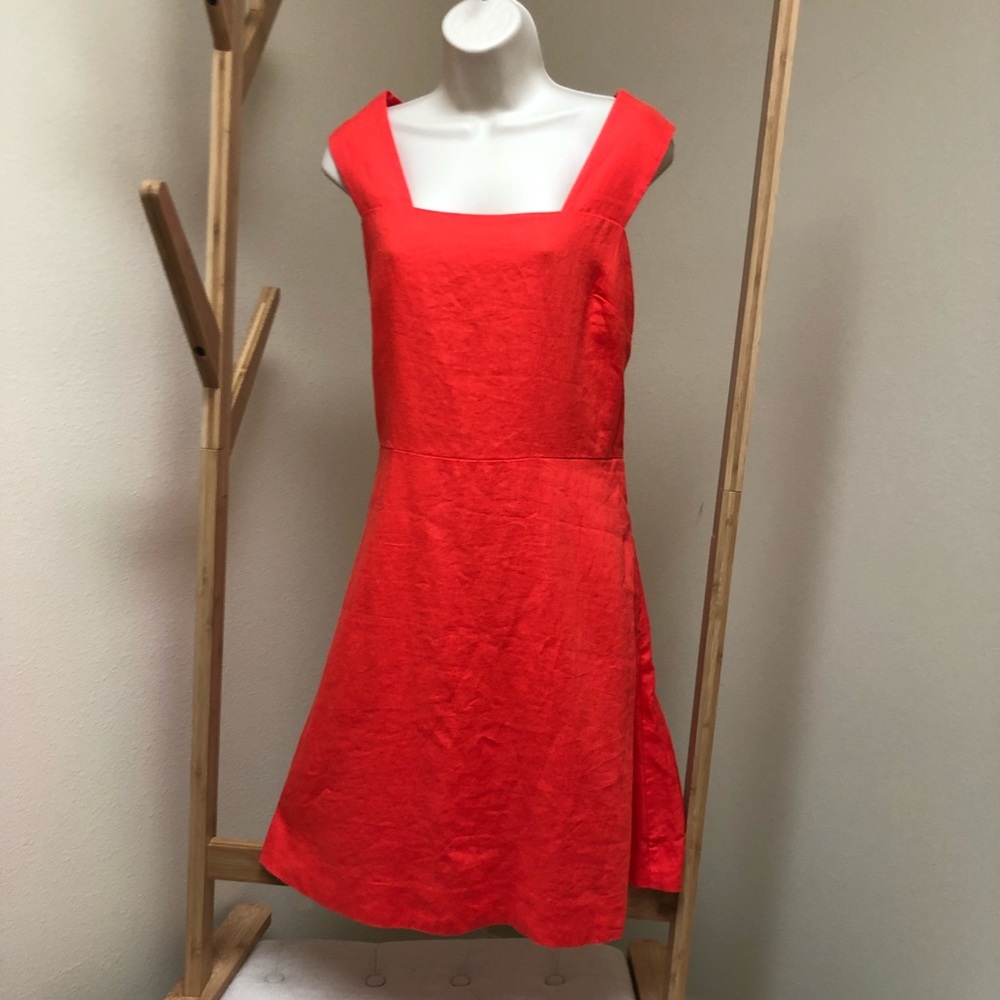 NWT GAP Linen Fit & Flare Dress in Melon